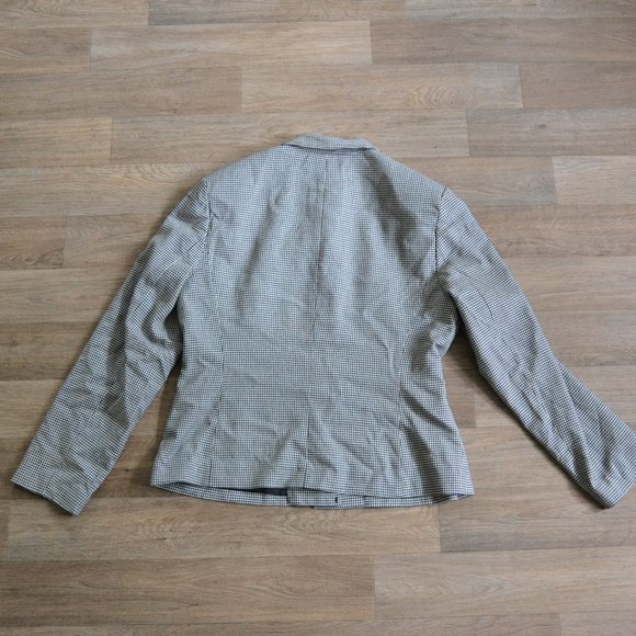 NWT The Limited Houndstooth Wool Button Blazer Black & White Size Large - Picture 4 of 5